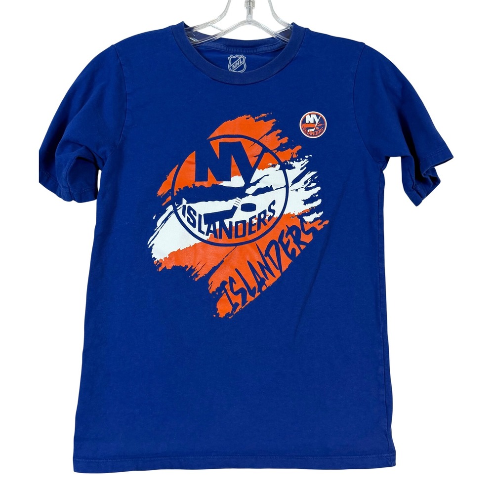 NHL New‎ York Islanders Boys Large 14/16 Royal Blue Graphic T-Shirt Short Sleeve